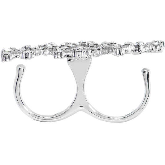 Crystalline Star Spangled Double Finger Ring