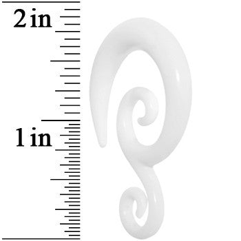 0G White Acrylic Swirl Spiral Taper