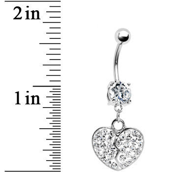 Crystalline Gem Broken Heart Dangle Belly Ring
