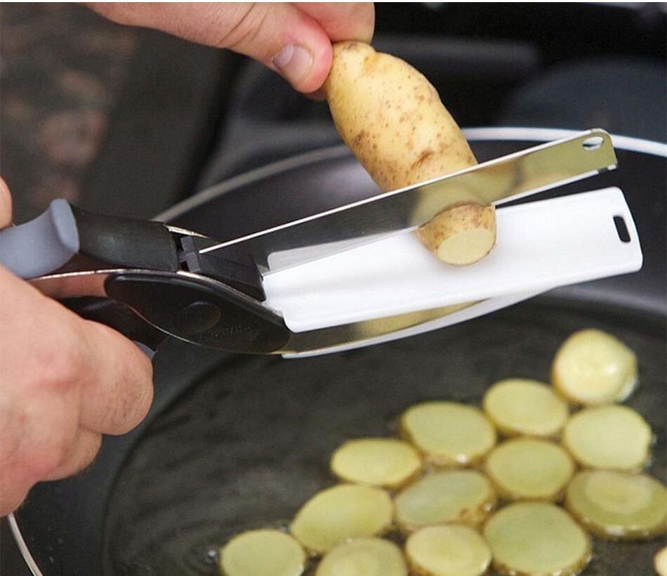 2-in-1 Stainless Steel Kitchen Shears and Vegetable Slicer