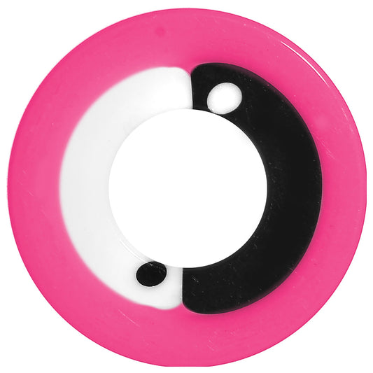 00G Pink Neon Acrylic Modern Yin Yang Screw Fit Tunnel Plug