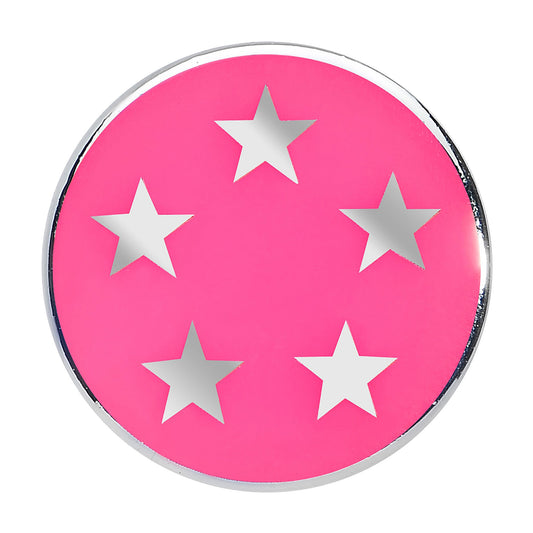 00G Silver Acrylic Hot Pink Five Star Saddle Plug
