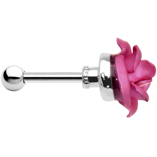 16G Perfect Pink Metallic Rose Flower Cartilage Stud Earring