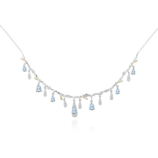 S925 Silver Natural Topaz Necklace