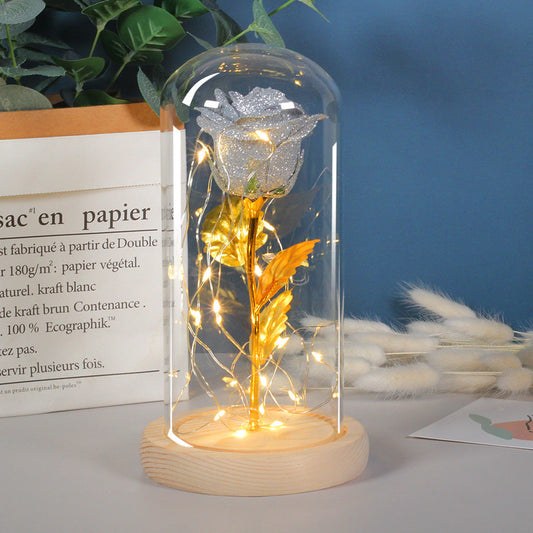 Eternal Rose with LED Light in Glass Cover