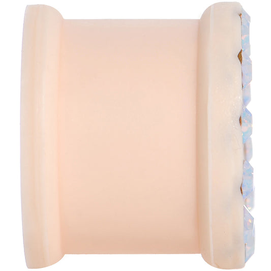 9/16 Aurora Gem Peach Silicone Double Flare Tunnel