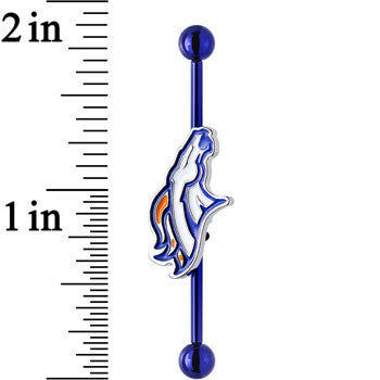Licensed NFL Blue Anodized Denver Broncos Industrial Barbell 38mm