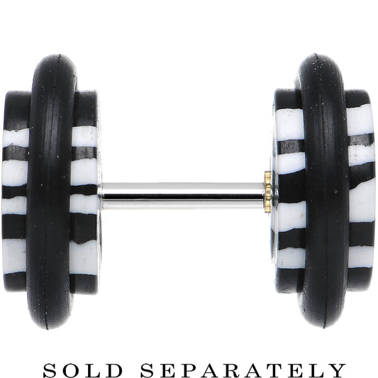 White Black Stone Animal Stripe Cheater Plug