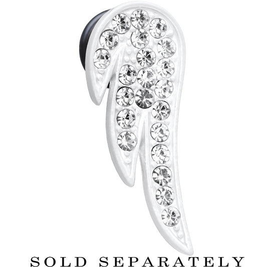 00G Clear Gem Brilliant Angel Wing Single Flare Steel Plug