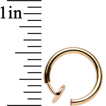 3/8 Rose Gold Titanium IP Spring Loaded Fake Nose Ring Body Jewelry Hoop