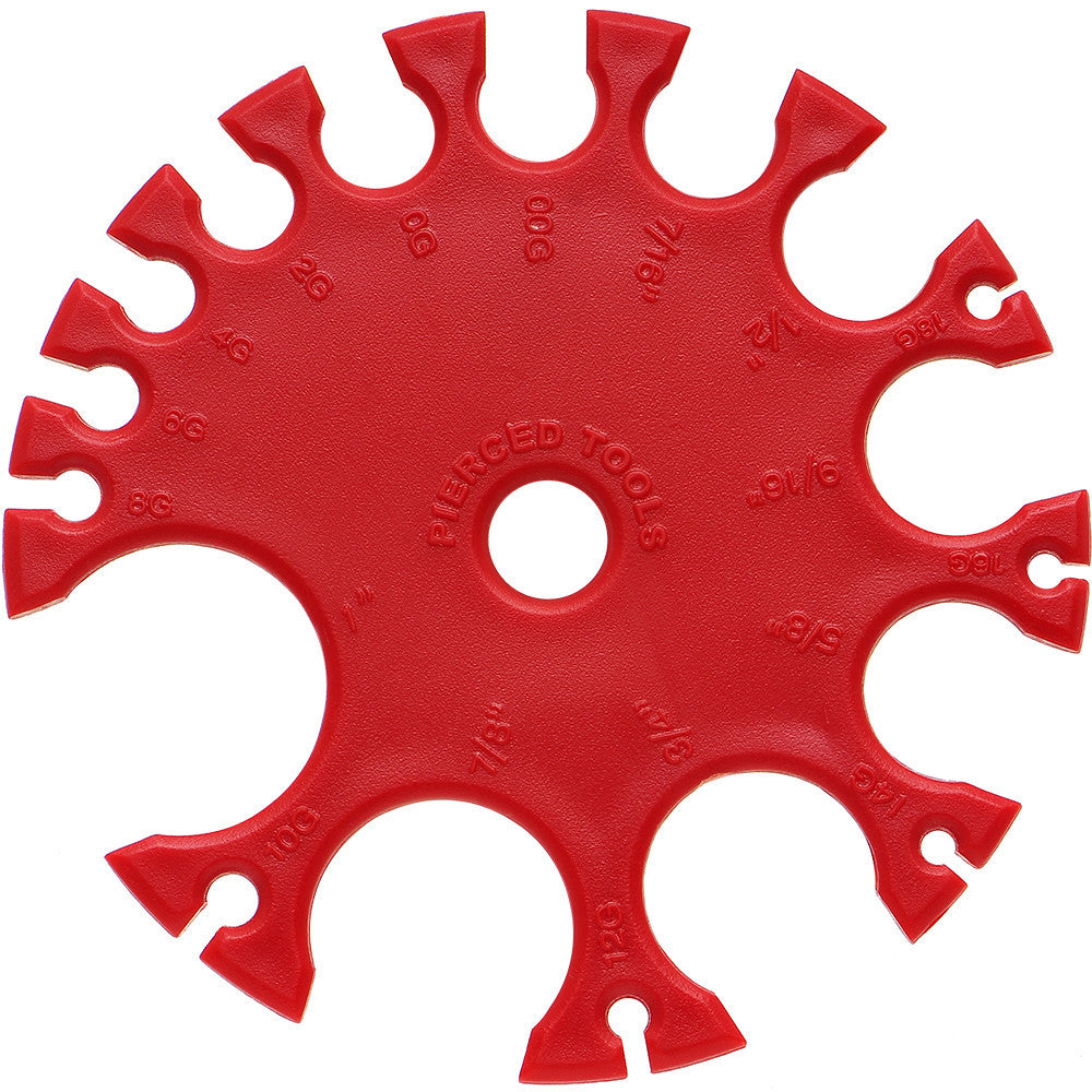 Red Plastic Body Jewelry Measuring WheelG