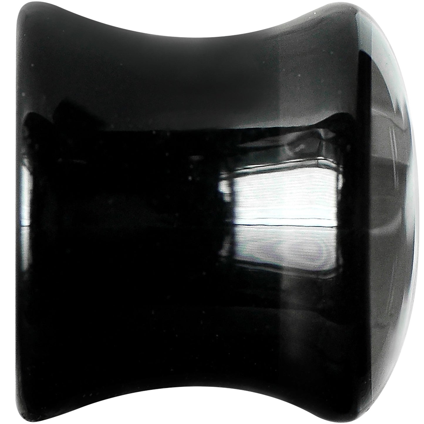 00G Black Acrylic Drop the White Anchor Saddle Plug