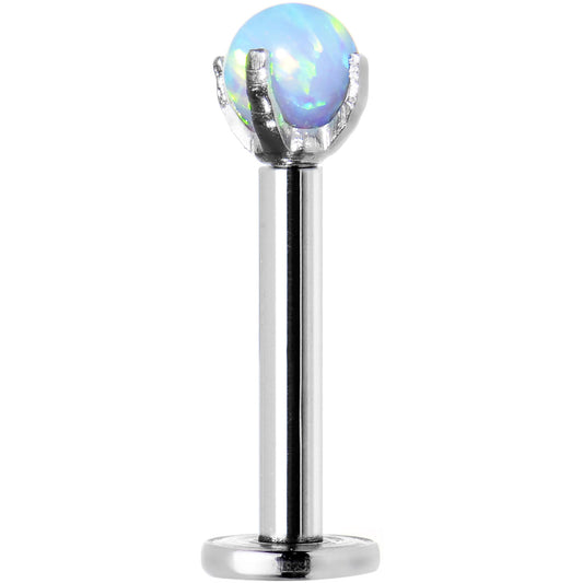 16G 5/16 3mm Blue Synthetic Opal Internally Threaded Labret