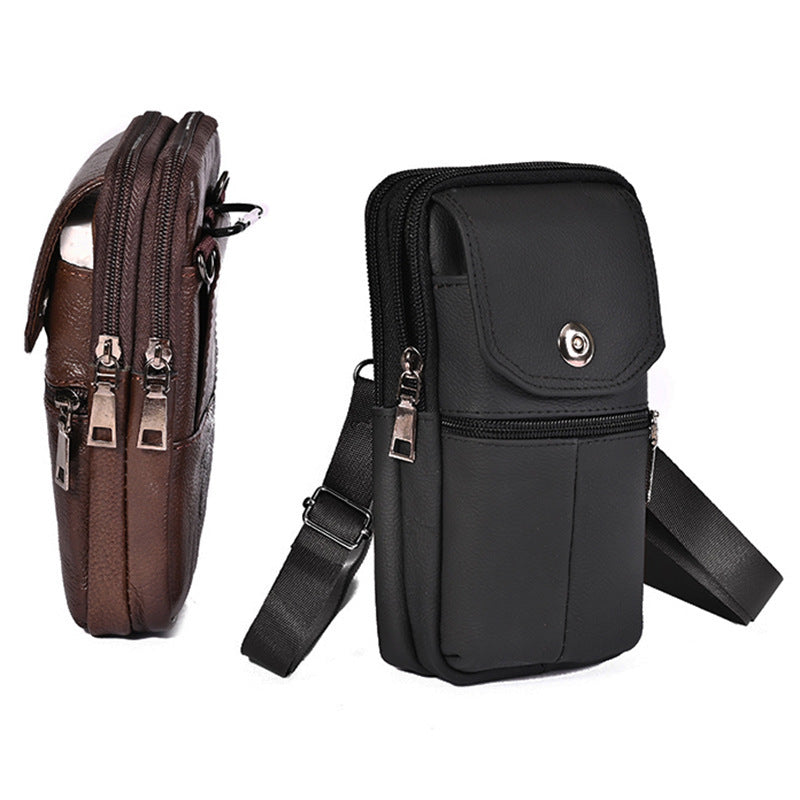 Men's Outdoor Leather Belt Bag Versatile Style