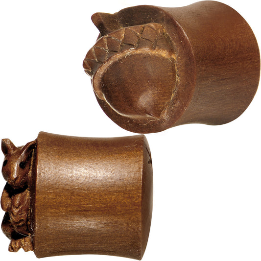 1/2 Organic Wood Squirrels Gone Nuts Saddle Plug Set
