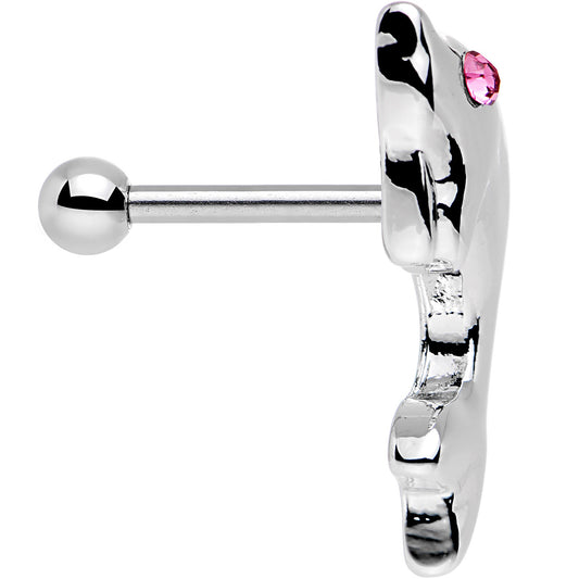 16G 1/4 Pink Gem Dolphin Left Cartilage Earring