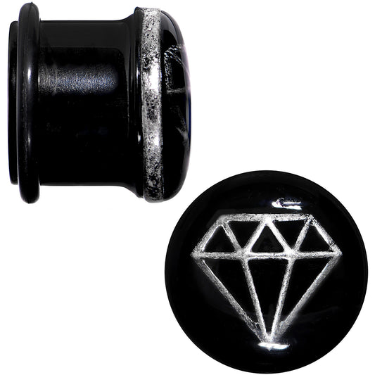 9/16 Black PVD Show Me Shapes Rhombus Single Flare Plug Set