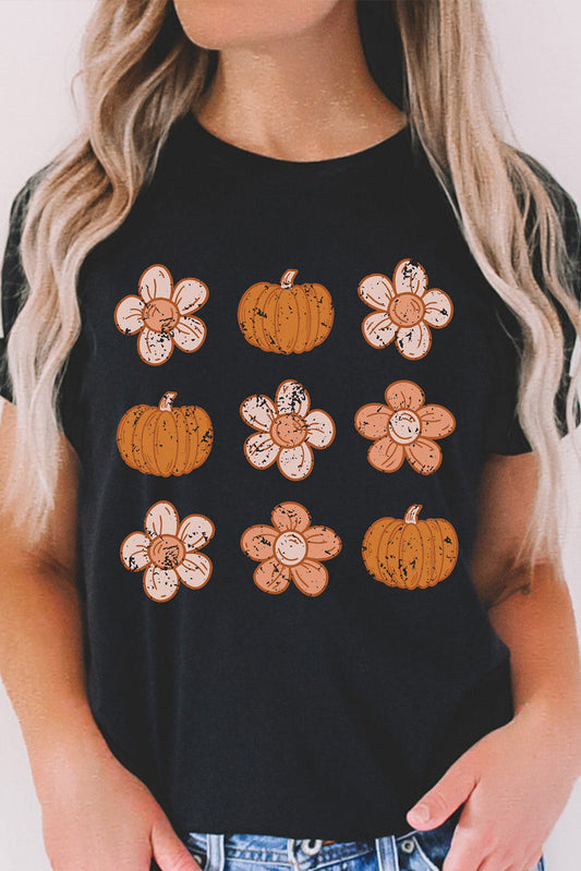 Molly Pumpkin Flower Graphic Top-0