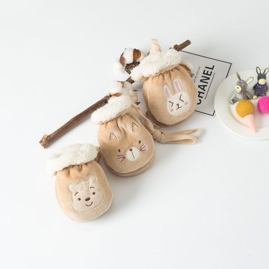 Children's Warm Neck Hanging Finger Protective Glove