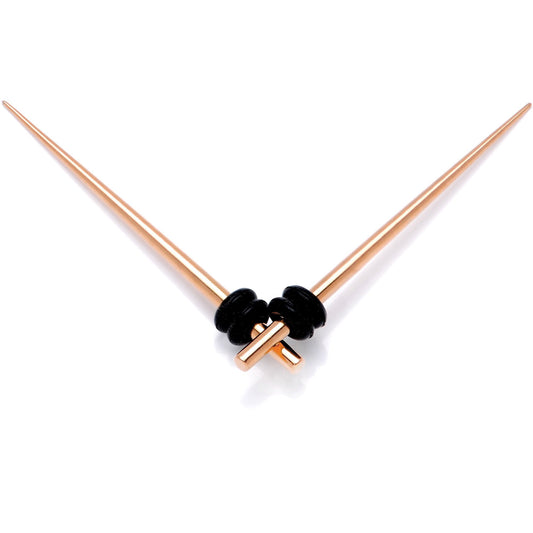 Rose Gold Tone Anodized Titanium Micro Taper Straight Plug Set 14G to 8G