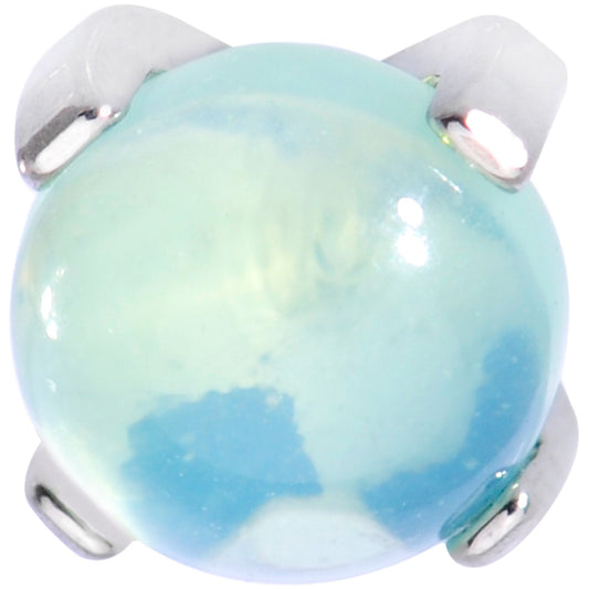 16G 1/4 Green Jade Internally Threaded Labret Monroe Tragus