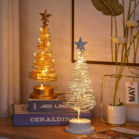 LED Spiral Christmas Tree Desk Lamp Decor