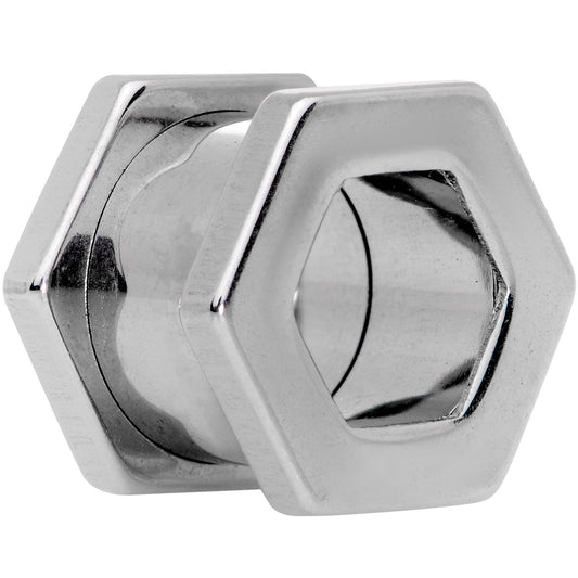 00G Geometric Hexagon Screw Fit Tunnel Plug Set