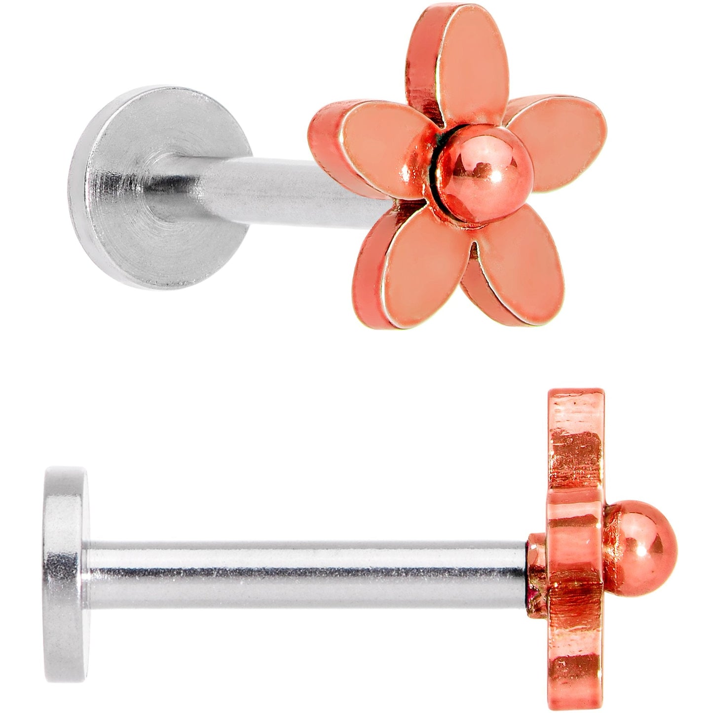 16G 5/16 Multicolor Internally Threaded Flower Labret Set of 4