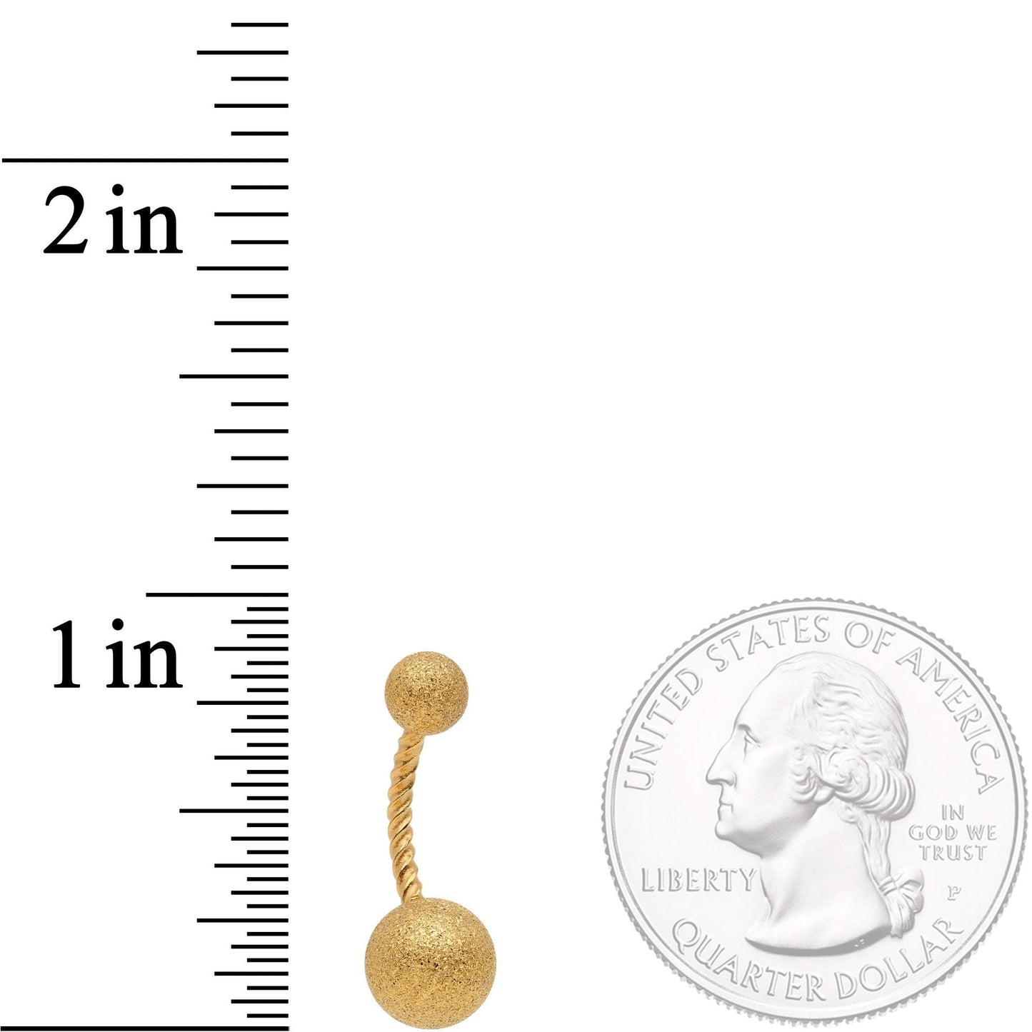 Yellow Anodized Tastefully Twisted Belly Ring