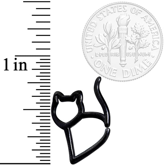 16G Black One Cool Kitty Cat Closure Ring