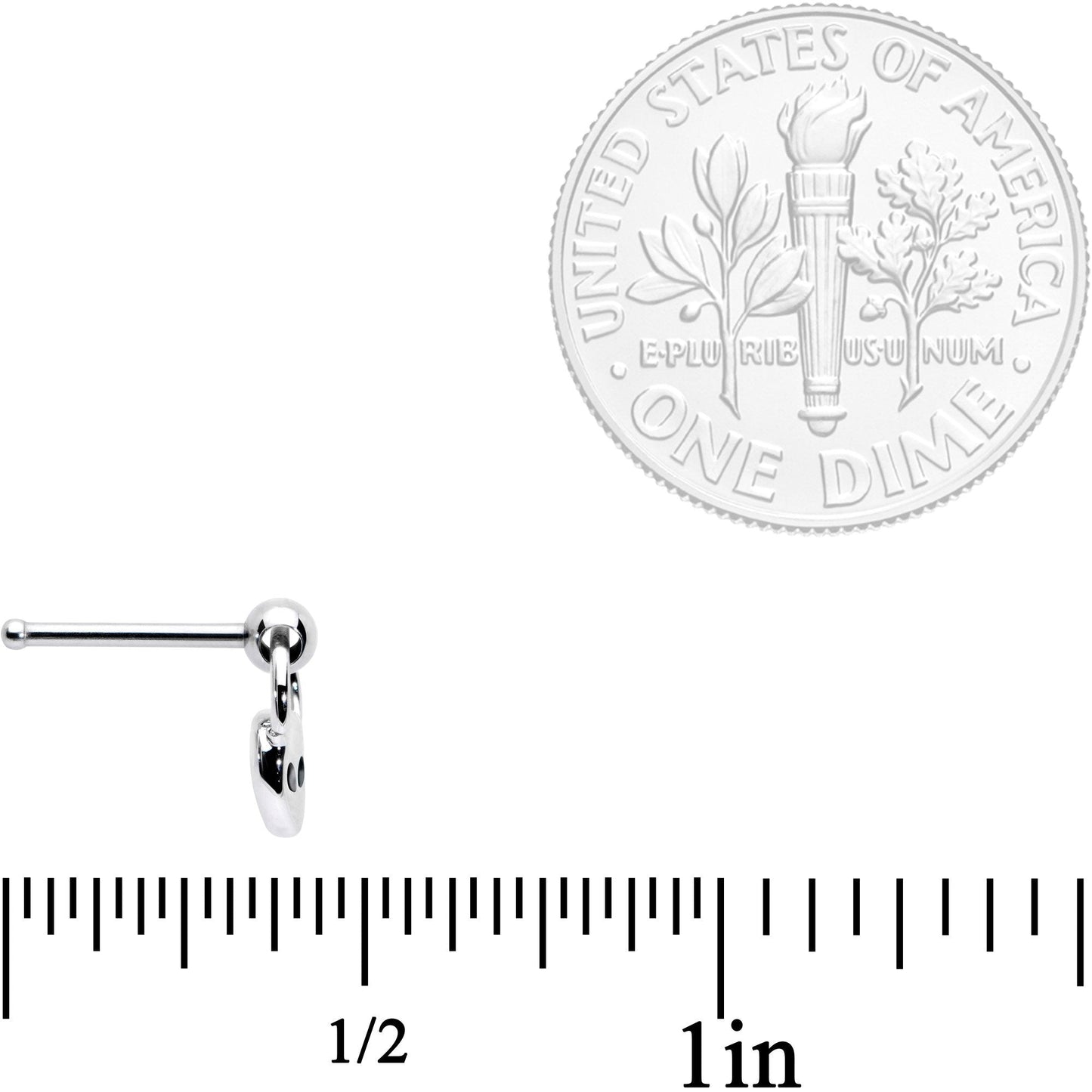 20G 1/4 Open Eyed Alien Dangle Nose Bone
