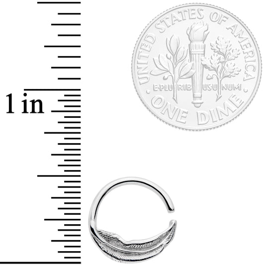 16G 3/8 Falling Feather Seamless Circular Ring