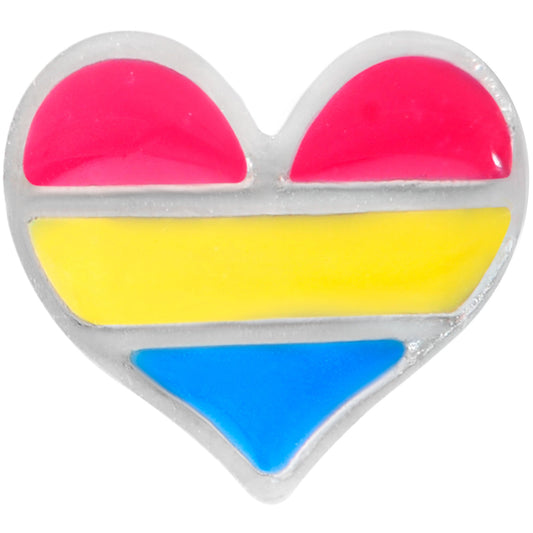16G 1/4 Pansexual Pride Heart Cartilage Tragus Earring