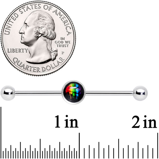 14G Black Rainbow Lips Industiral Barbell 38mm