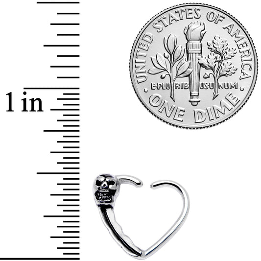 16G 3/8 Halloween Skull Valentine Heart Right Ear Closure Ring