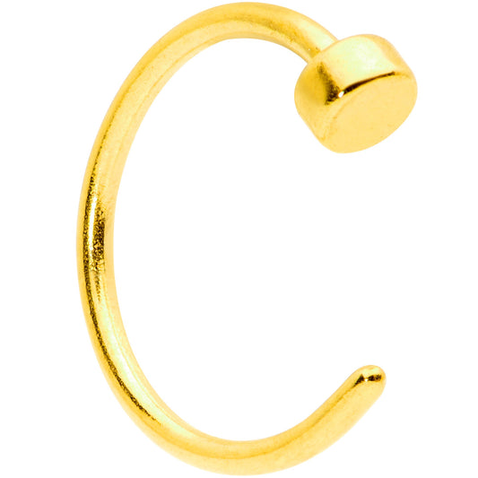 22G 1/4 Gold Tone Disc Nose Hoop