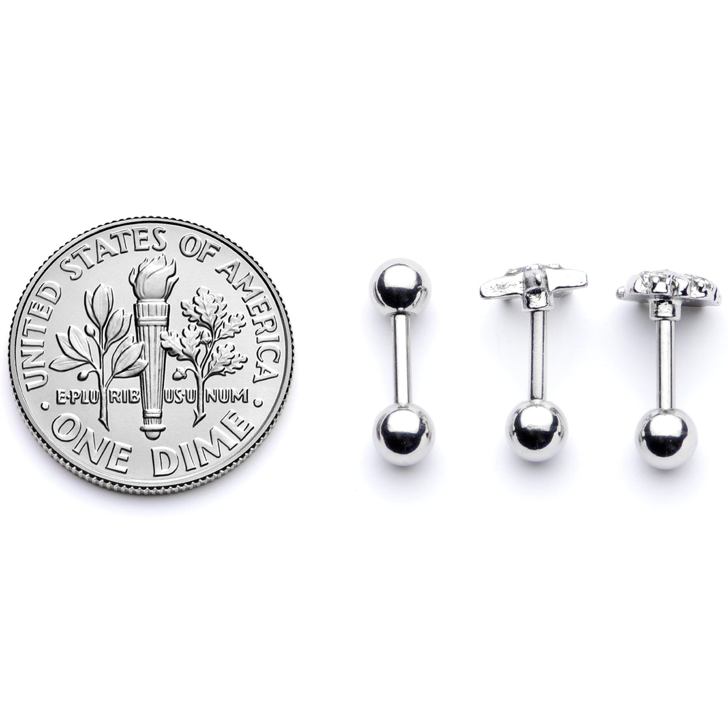 16G 1/4 Clear Gem Starfish Nautical Cartilage Tragus Set of 3