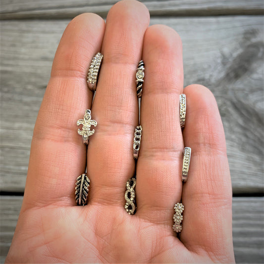20G 5/16 Steel Dainty Dots Faux Hoop L Shaped Nose Ring