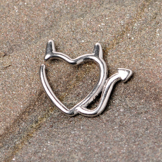 16G 1/4 Little Devil Halloween Heart Closure Ring