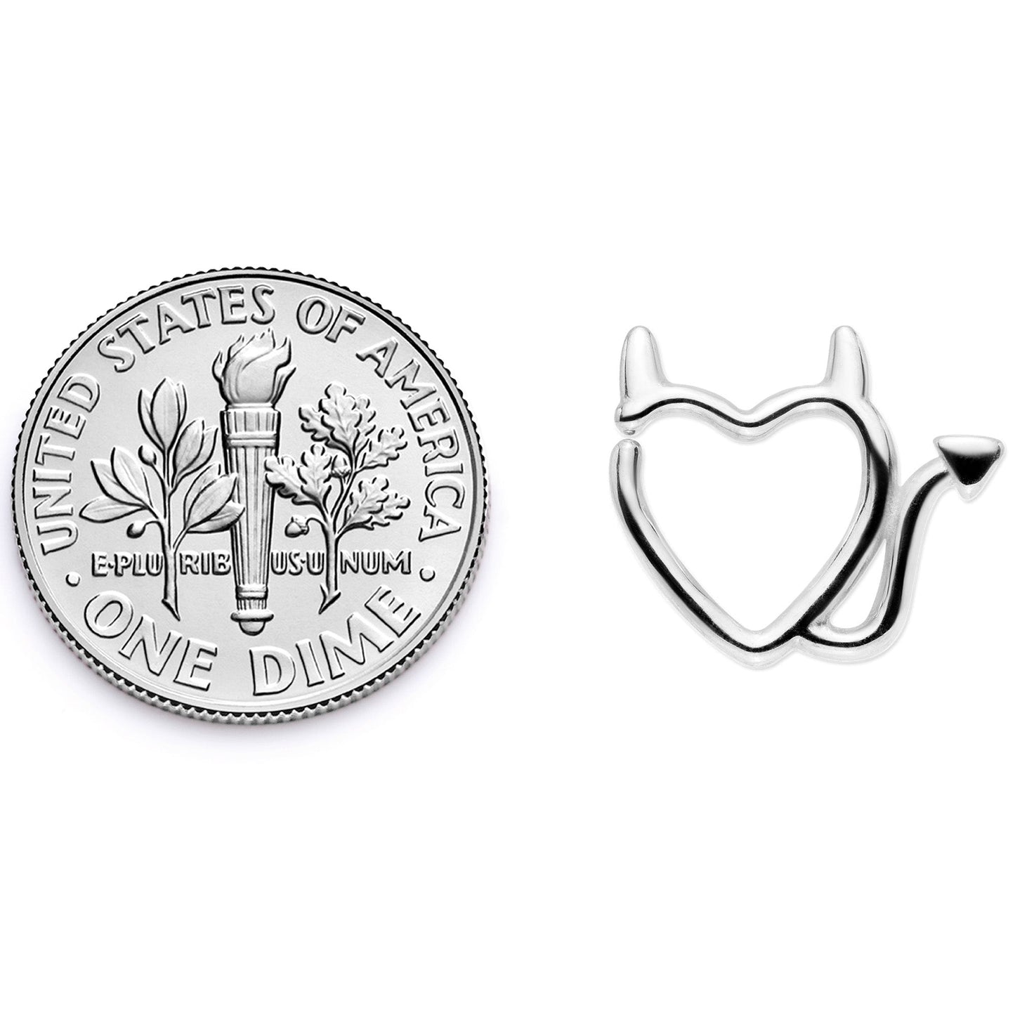 16G 1/4 Little Devil Halloween Heart Closure Ring