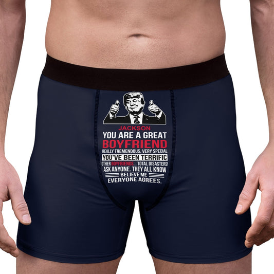 You are Great Husband Boyfriend | Custom Title and Name Trump Boxer Briefs | Personalized Gift Ideas for Husband, Boyfriend, Valentines Day 680629 - GOP