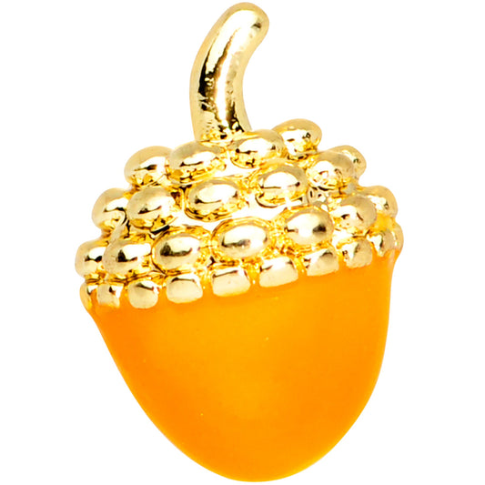 16G 5/16 Gold Tone Orange Acorn Labret Monroe Tragus