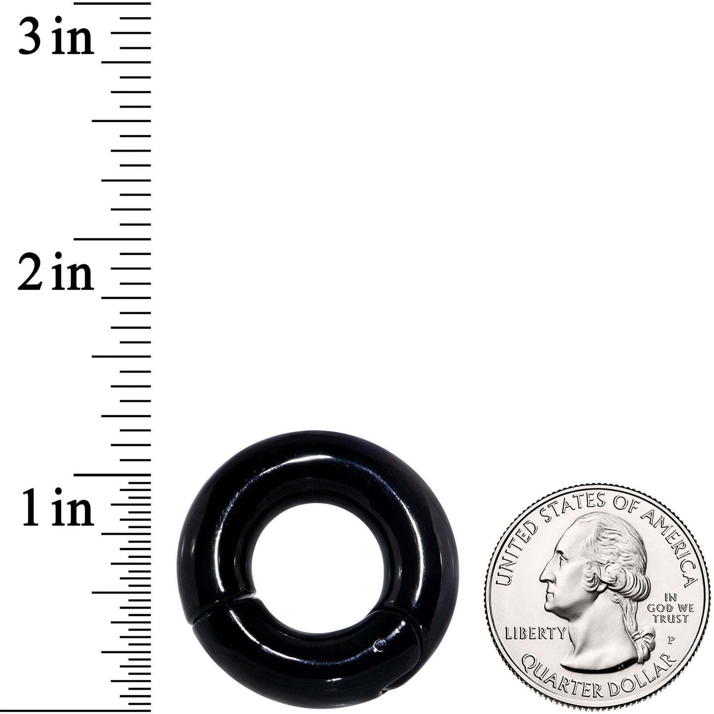 0G 9/16 Black PVD Steel Hinged Segment Ring
