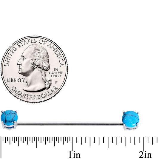 Aqua CZ Gem Faux Turquoise Labret Stud Cartilage Industrial Set of 3