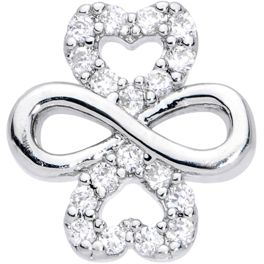 20G 5/16 Clear Gem Heart Shamrock St Patricks Day Nose Hoop