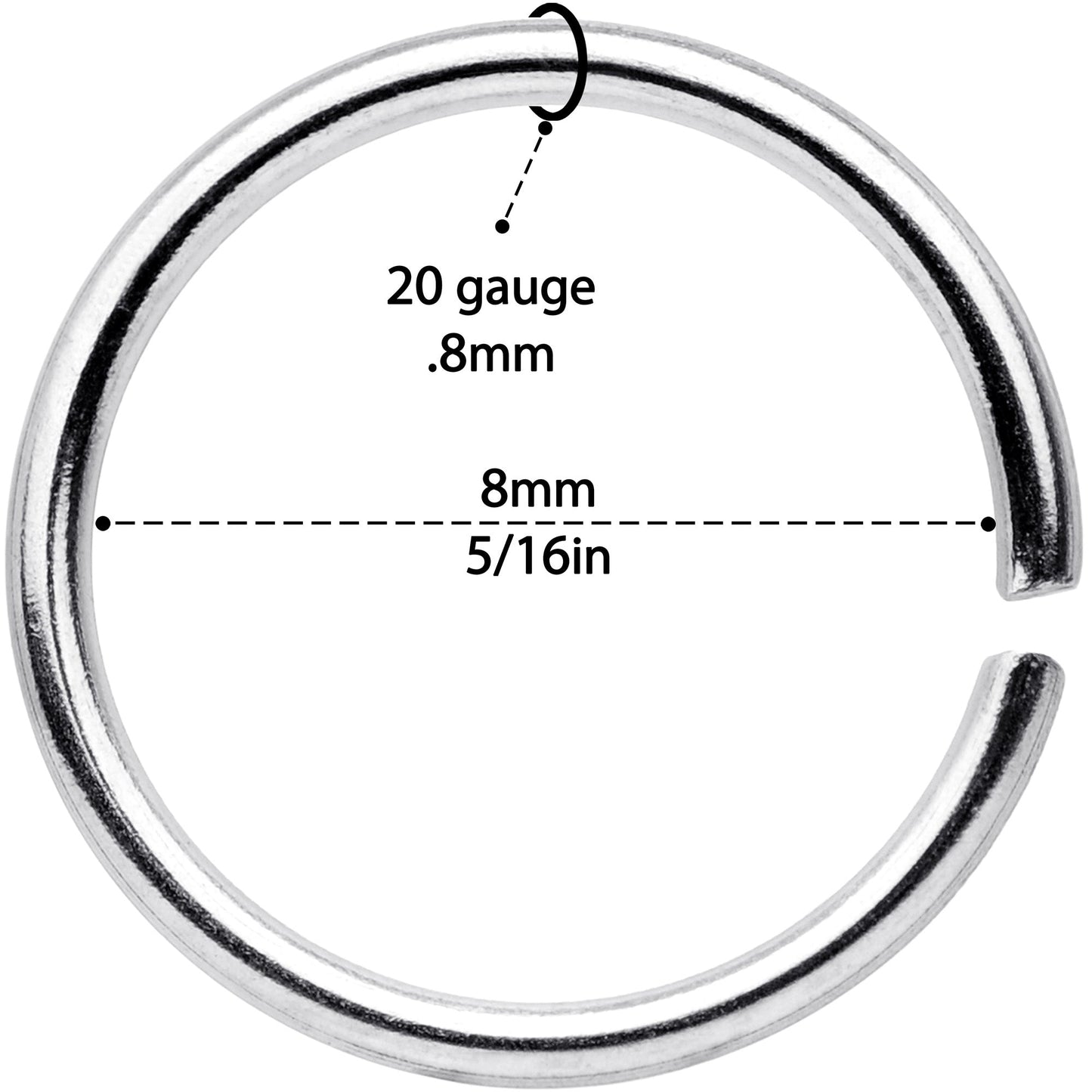 20G 5/16 Steel Rose Gold Tone Anodized Seamless Circular Ring Set of 12