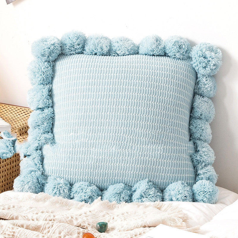 Knitted Throw Pillowcase for Sofa & Bed