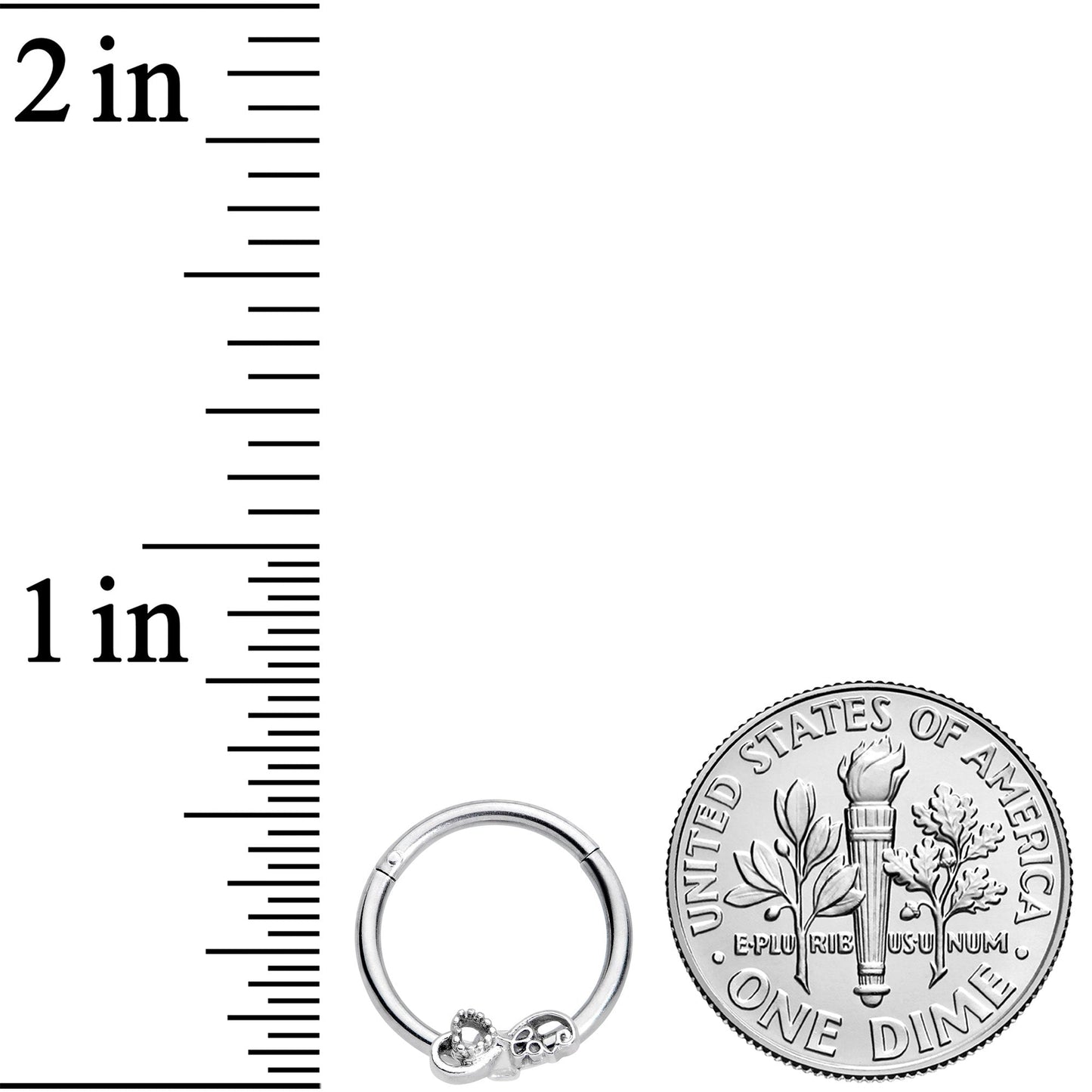 16G 3/8 Infinity Heart Valentines Day Hinged Segment Ring