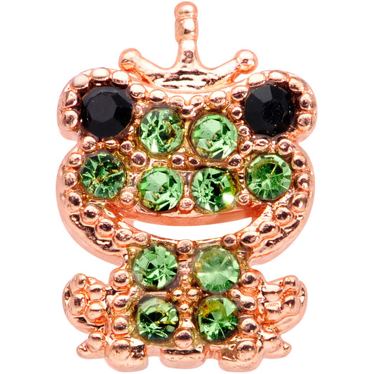 16G 5/16 Green Gem Rose Gold Tone Royal Frog Labret Monroe Tragus