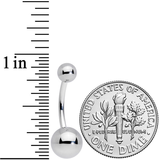14G 7/16 Grade 23 Titanium Belly Ring Curved Barbell